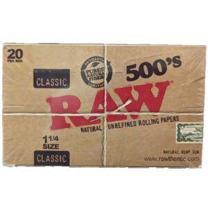 Raw Rolling Paper Classic 500's 1-1/4 20ct