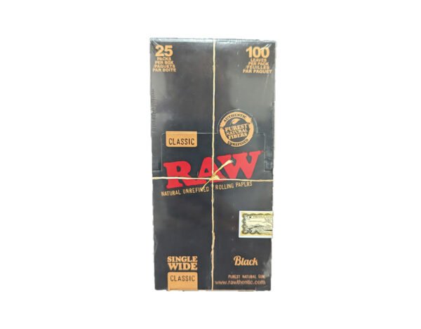 Raw Rolling Paper Classic Black Single Wide 25ct