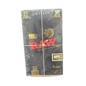 Raw Rolling Paper Classic Black 1-1/4 Size 24ct