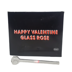 Happy Valentine Glass Rose Pipe 6inch 24ct