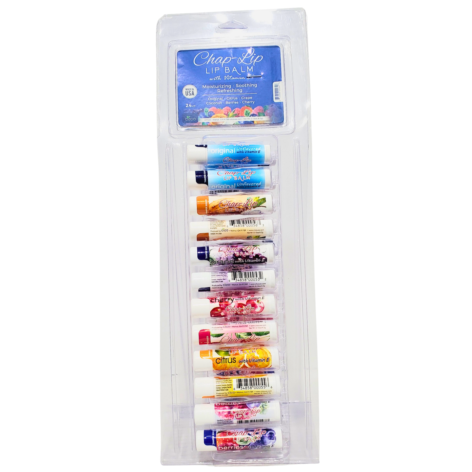 Citco Chap-Lip Lip Balm Assorted 24x4.2g
