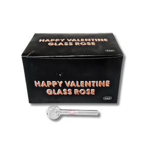 Happy Valentine Glass Rose Pipe 4inch 24ct