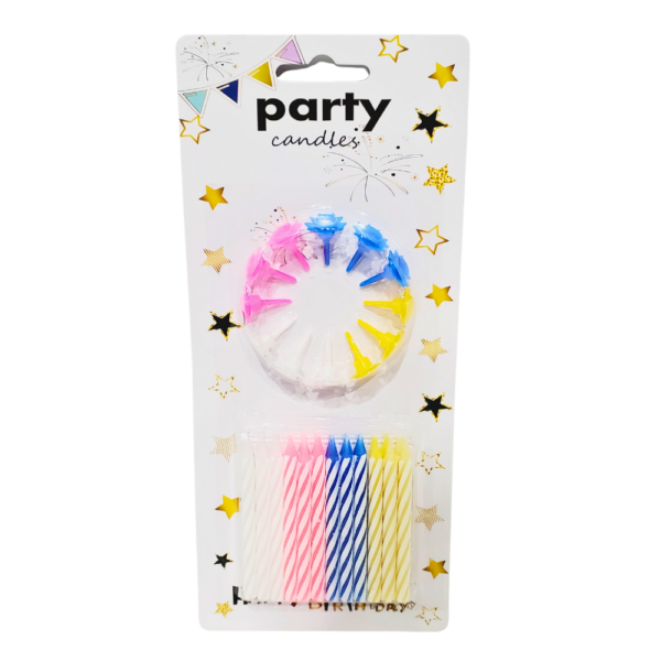 Party Candles Multicolor 24pk