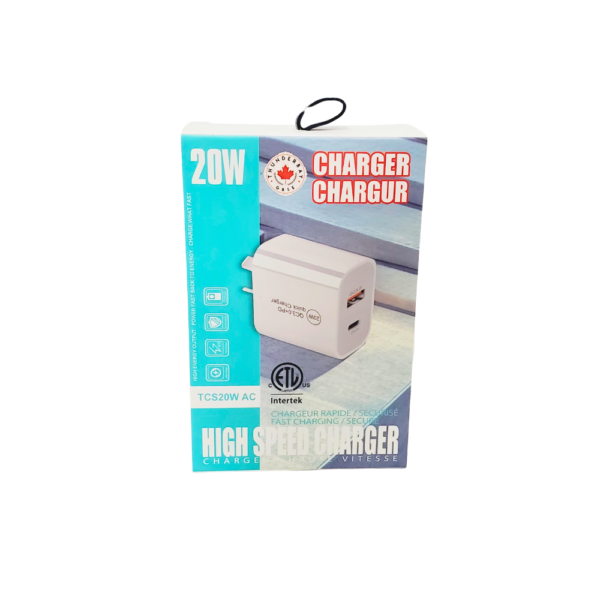Thunderbay High Speed USB and C type 20W Power Adapter