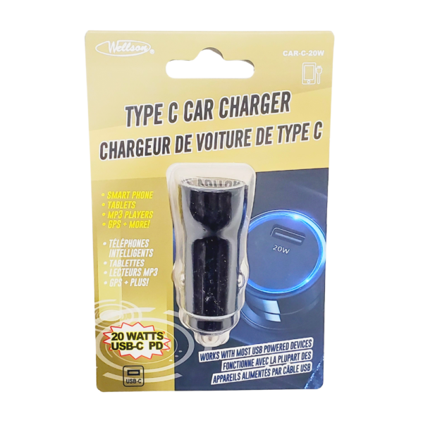 Wellson Type C 20W Fast Car Charger