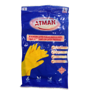 ATMAN Latex Kitchen Gloves Large 12pack