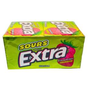 Extra Gum Sours Strawberry 15sticks 10ct