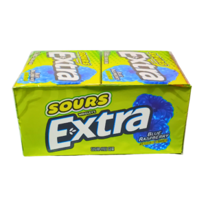 Extra Gum Sours Blue Raspberry 15sticks 10ct